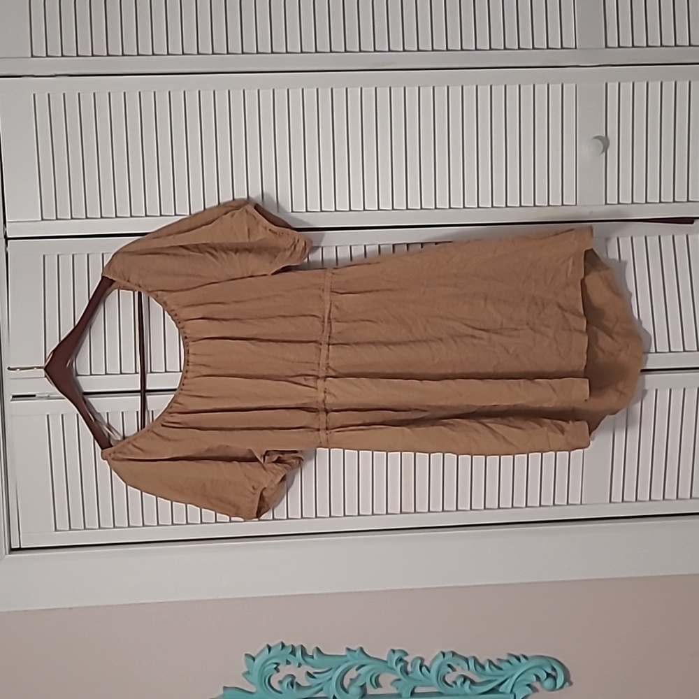 Old Navy 100% cotton tan poet dress, 2x